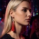 Сережки Скелет нареченої сріблясті з червоними китицями на Хелловін BK536-R - зображення 4