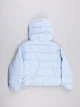 Женская демисезонная стеганая куртка голубая с капюшоном (2608) XL - изображение 4