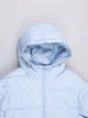Женская демисезонная стеганая куртка голубая с капюшоном (2608) XL - изображение 6