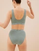 Труси високі жіночі Marks & Spencer Body з високим вирізом стегна сіро-зелені XL UK16 (T61/8025L) - зображення 4