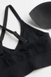 Топ спортивный H&M Move DryMove бесшовный средней поддержки черный M (1120585) - изображение 2