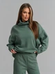 Костюм со штанами и кофтой в стиле casual трикотажный оверсайз домашний ISSA PLUS 14820A XXL оливковый (issa2007682873463) - изображение 4