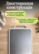 Кухонна обробна дошка двостороння з нержавіючої сталі із захисною кришкою 37х27.5 см антиковзка дошка для кухні універсальна для кухні м'яса риби овочів - зображення 2