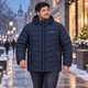Куртка зимова чоловіча Boos & Jack батал із капюшоном ,Темно-синій,10XL - зображення 3