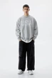 Світшот на флісі Pull & Bear сірий меланж з принтом NNHJP312 XL - изображение 2
