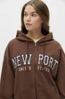 Толстовка Pull & Bear коричневий з принтом VFFHB281 S - изображение 4