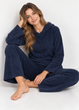Жіночий плюшевий костюм для дому Primark Plush Pyjamas XS Комплект для дому та сну Темно-синій (10253) - зображення 2