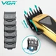 Профессиональная аккумуляторная машинка для стрижки волос и бороды VGR V-015, триммер барберский, 6 магнитных насадок, 9000 RPM, 2500 mAh, LED дисплей - изображение 8