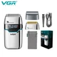 Электробритва‑шейвер мужская VGR V‑350 Silver с двойным лезвием, 2 насадки, LED‑дисплей, быстрая зарядка - изображение 5