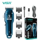 Машинка для стрижки волос VGR V-679 BLUE аккумуляторная профессиональная, мужской триммер для бороды и окантовки, 4 насадки - изображение 3