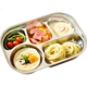 Детская тарелка COOKSS с разделителями, поднос для кормления младенцев из нержавеющей стали 304, обеденная тарелка для мальчиков и девочек, садовая посуда. - изображение 1
