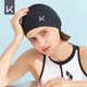 Плавательная шапочка Keep для мужчин и женщин, удобная ткань, не сдавливает, большой размер, защита ушей при длинных волосах, аксессуар для плавания для взрослых, черная. - изображение 5