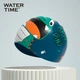 WATERTIME / Детская плавательная шапочка Shui Chuan для мальчиков и девочек, водонепроницаемая силиконовая, не сдавливающая уши, с принтом динозавров. - изображение 4