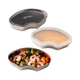 Пароварка Onlycook з нержавіючої сталі 316L у формі вентилятора з кришкою, електрична рисоварка, лоток для приготування рису та гарячих страв, розділена чаша для яєць на пару - сталева кришка - зображення 3