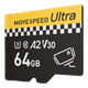 Карта памяти MOVE SPEED 64 ГБ TF (MicroSD), карта памяти для видеорегистратора, карта памяти для камеры видеонаблюдения U3 V30, высокоскоростная и надежная. - изображение 4
