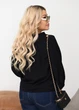 Блуза жіноча з жатого льону бохо з рюшами та зав’язками (03858001) Чорний 52-54 - зображення 2