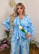 Женский брючный костюм с кардиганом на запах (052716101) Голубой 64-70 - изображение 3