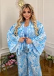 Женский брючный костюм с кардиганом на запах (052716101) Голубой 64-70 - изображение 4