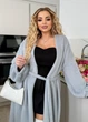 Женский кардиган макси из искусственного меха норки (052787901) Серый 56-70 - изображение 4