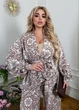 Женский брючный костюм с кардиганом на запах (052716101) Кофейный 42-46 - изображение 3
