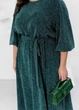 Платье вечернее миди с длинными рукавами с люрексом (060263401) Зеленый 46-48 - изображение 3