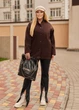 Женское классическое твидовое полупальто на межсезонье с подкладкой (060256602) Шоколадный 46-48 - изображение 1