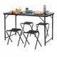 Набор кемпинговый Springos складной стол и стулья 4 шт CS0182 Grey/Black - изображение 9