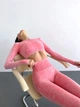 Спортивный костюм для фитнеса женский, комплект - рашгард и лосины с пуш-ап, Wild Acid, (розовый), S - изображение 4