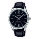 Мужские часы Casio MTP-V005L-1B кожаный ремешок чёрный циферблат - изображение 1