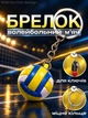 Брелок для ключей волейбольный мяч на ключи авто брелоки подвеска в машину на рюкзак сумку портфель зеркало заднего вида спортивный антистресс сувенир подарок автолюбителю волейболисту тренеру мужчине мальчику фанату Сине-желтый 99_6_0_4C - изображение 1
