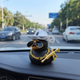 Декоративна фігурка качка в авто 8.5 см, чорне каченя в ковбойському капелюсі з окулярами на торпеду автомобіля Чорний - зображення 5