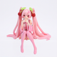 Коллекционная аниме фигурка Hatsune Sakura Miku 12 см , статуэтка Хатсуне Мику для полки декора авто сидячая Розовая - изображение 1