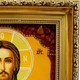 Ікона з бурштину Ісус Христос Господь Вседержитель Гранд Презент 20*30 і-08 - зображення 4