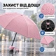 Складной карманный мини-зонт в футляре 90 × 52 см, 15 см в сложенном виде, 240 г, розовый - изображение 4