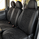 Авточехлы Alux Volkswagen LT 2 (LT 46) Черные с серой строчкой экокожа + алькантара 1+2 (AL12-0536) - изображение 3