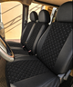 Авточехлы Alux Volkswagen LT 2 (LT 46) Черные с серой строчкой экокожа + алькантара 1+2 (AL12-0536) - изображение 6
