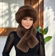 Женский зимний комплект шапка и шарф из экомеха Supretto, кофейный (9481_0001) - изображение 1