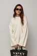 Вязаный джемпер oversize с широкими рукавами цвет молочный размер ONE SIZE FL_003584 - изображение 5