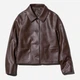 Куртка из искусственной кожи женская Uniqlo 465253769 2XL Коричневая (1159854027) - изображение 3