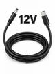 Кабель для роутера від повербанка Powerbank USB-C – DC 12V 3A 36W 5.5x2.1 мм, підвищуючий перехідник wifi шнур живлення Wi-Fi для вай фай роутера без світла 1 м + переходник 3.5×1.5 мм (CDC12) - зображення 1