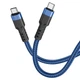 Кабель HOCO U110 charging data cable Type-C to Type-C 60W 3A 1.2m Blue - изображение 1
