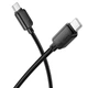 Кабель HOCO X113 Beneficio charging data cable Type-C to Type-C 60W 3A 1m Black - зображення 1
