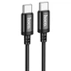 Кабель HOCO X89 Wind charging data cable Type-C to Type-C 60W 3A 1m Black - изображение 1