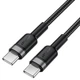 Кабель ACEFAST C22-03 aluminum alloy charging data cable Type-C to Type-C 60W 3A 1.2m Black - изображение 2