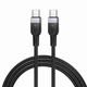 Кабель HOCO X109 Energy silicone charging data cable Type-C to Type-C 60W 3A 1m Black - зображення 1
