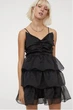 Cукня вечірня з відкритими плечима H&M 060948412 Чорна в горошок (6666000356956) - изображение 6