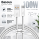 Кабель з швидкою зарядкою Baseus Dynamic 100W 1 м USB to Type-C Білий (424910003) - зображення 2