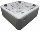 СПА-басейн Aquajoy Santorini 220×220×95 см на 5 осіб, гідромасажний, 89 форсунок, сріблясто-білий мармур - зображення 1