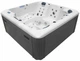 СПА-басейн Aquajoy Santorini 220×220×95 см на 5 осіб, гідромасажний, 89 форсунок, сріблясто-білий мармур - зображення 2