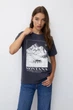 Футболка Pull & Bear темно-сірий з принтом YOHPB848 L - зображення 1